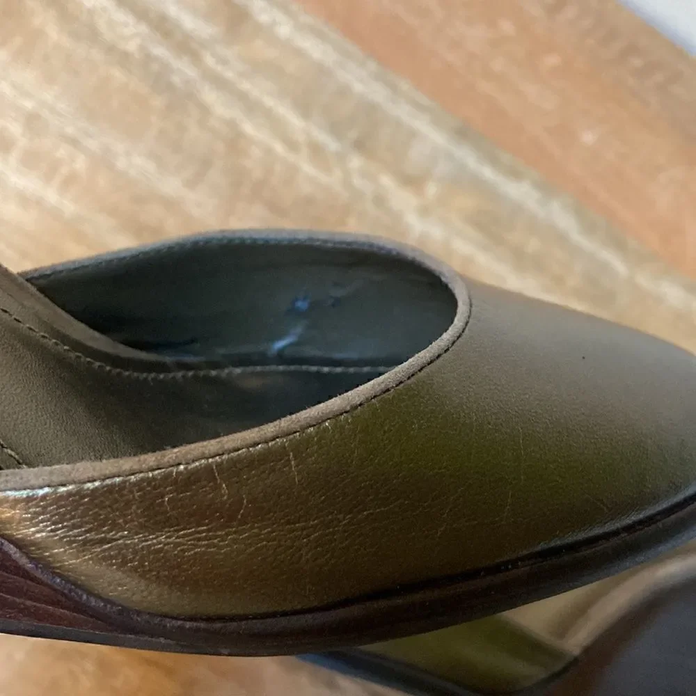 Lauren Ralph Lauren  Wedgem Leather Shoes Vintage Iredescent